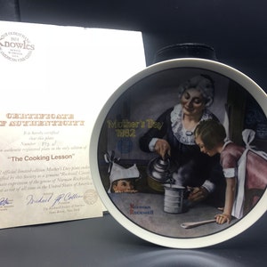 Vintage Norman Rockwell Mother&#39;s Day Gift 1982 Collectible plaat Knowles COA