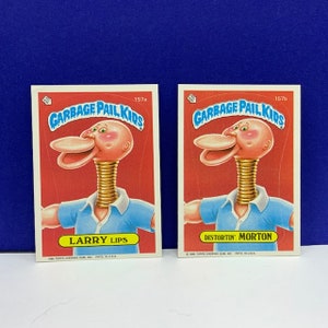 GARBAGE PAIL KID vintage trading card game puzzle topps advertising imperial toy gpk vtg retro 1986 lot pair Larry Lips Distortin Morton