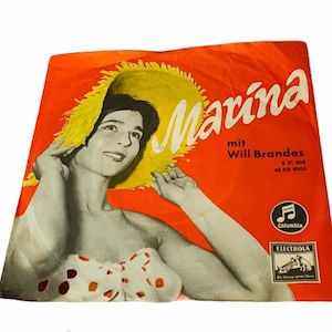 45 RECORD GERMANY music rpm vinyl vintage 1960s in sleeve case mit Will Brandes Marina columbia