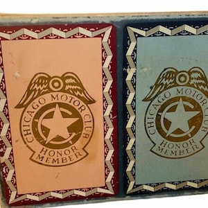 Cartas de jogar de cassino vtg set poker Chicago Motor Club Prêmio de membro honorário IL EUA