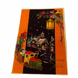 HOLY PRAYER CARD vintage Catholic Christian Jesus Christ Mary God paper antique ephemera church gift museum 1964 Christmas train village