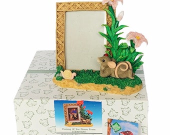 CHARMING TAILS FIGURINE Fitz y Floyd vintage coleccionable ratones ratón antropomórfico regalo decoración nib caja 93/207 Pensando que marco de imagen