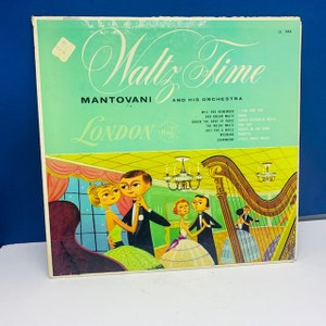 VINYL RECORD VINTAGE 33 rpm music album lp vtg cover sleeve mcm Waltz Time Mantovani orchestra London