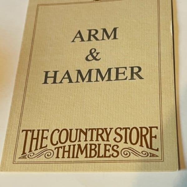 Franklin Mint Thimble Country Store COA id CARD ONLY ad sign Arm Hammer 1980 vtg