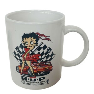 Betty Boop Tasse Trinkglas Figur Pudgy Felix Cartoon BUP Racing Flaggen
