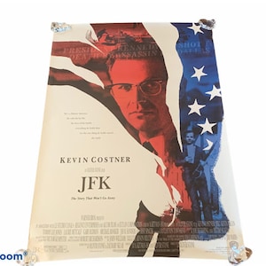 Movie Theater Poster Vintage Lobby Card Advertising Theatre Original ephemera decor 1991 JFK John F Kennedy Kevin Costner Gary Oldman
