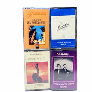 Cassette tapes music song album hits vtg set vintage pop rock roll classical mix lot 4 Evita Visions Daniel Kobialka great american artists