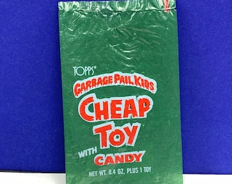 GARBAGE PAIL bambini vintage gioco di carte collezionabili puzzle Topps pubblicità imperiale giocattoli GPK VTG retrò 1986 economico giocattolo candy wrapper solo verde