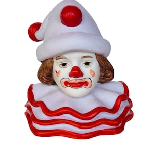 Circus Clown Figurine Vagabond 1987 EIC enesco anthropomorphic carnival vtg Bust
