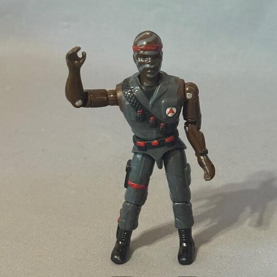 Vintage Lanard Corps Gi Joe Action Figure Toy 1986 Black Gray Camo