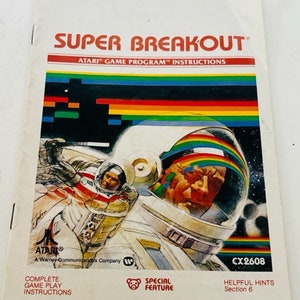 Super Breakout break Atari 2600 video game vtg manual instruction arcade 1981