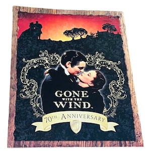 Gone With Wind Wall Hanging Sign Tin Metal 16X12 anniversary 70th Rhett Scarlett poster picture decor AC2