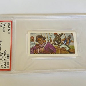 Buccaneers Pirates Raiders Sammelkarte 1960 Cadet Sweets England Buckinghamshire bestimmt slough Graded Mint PSA 10 L&#39;ollonois #24 Schwert