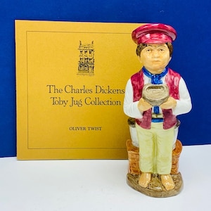 CHARLES DICKENS TOBY jug mug figurine 1979 Franklin Mint collection coa England doulton porcelain wood sons vintage Oliver Twist