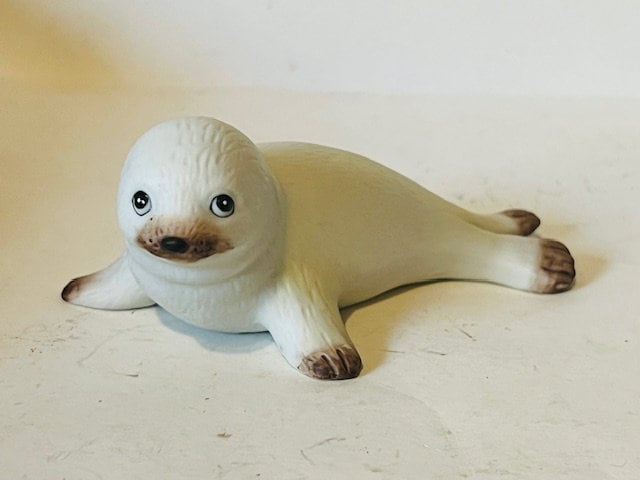 アザラシの置物 Homco 磁器彫刻 アシカ カワウソ ビンテージ 擬人化