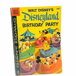Dell giant comic Disneyland 1958 birthday party vtg collectible Mickey Donald #1 AC3