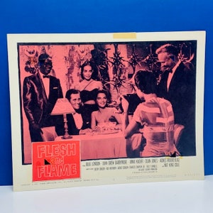 LOBBY CARD POSTER vintage 1961 Kino Theater Erinnerungsstücke 14X11 wall art paper ephemera mcm Flesh and Flame Julie London 3 AC1