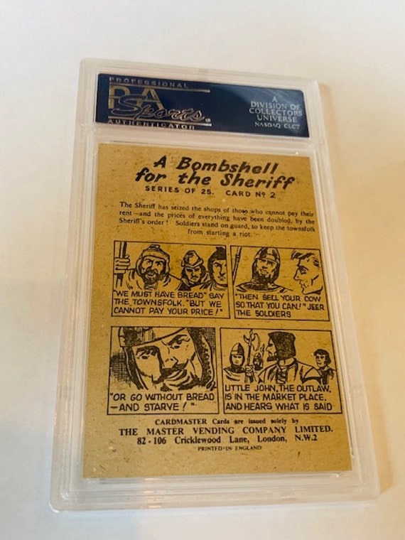Robin Hood Trading Card 1959 Master Vending Graded Slabbed