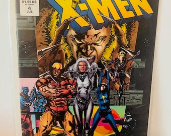 X-Men #4 Comic Buch Marvel Vtg 1994 offizieller Index Wolverine Raskin mit Brettern AC4