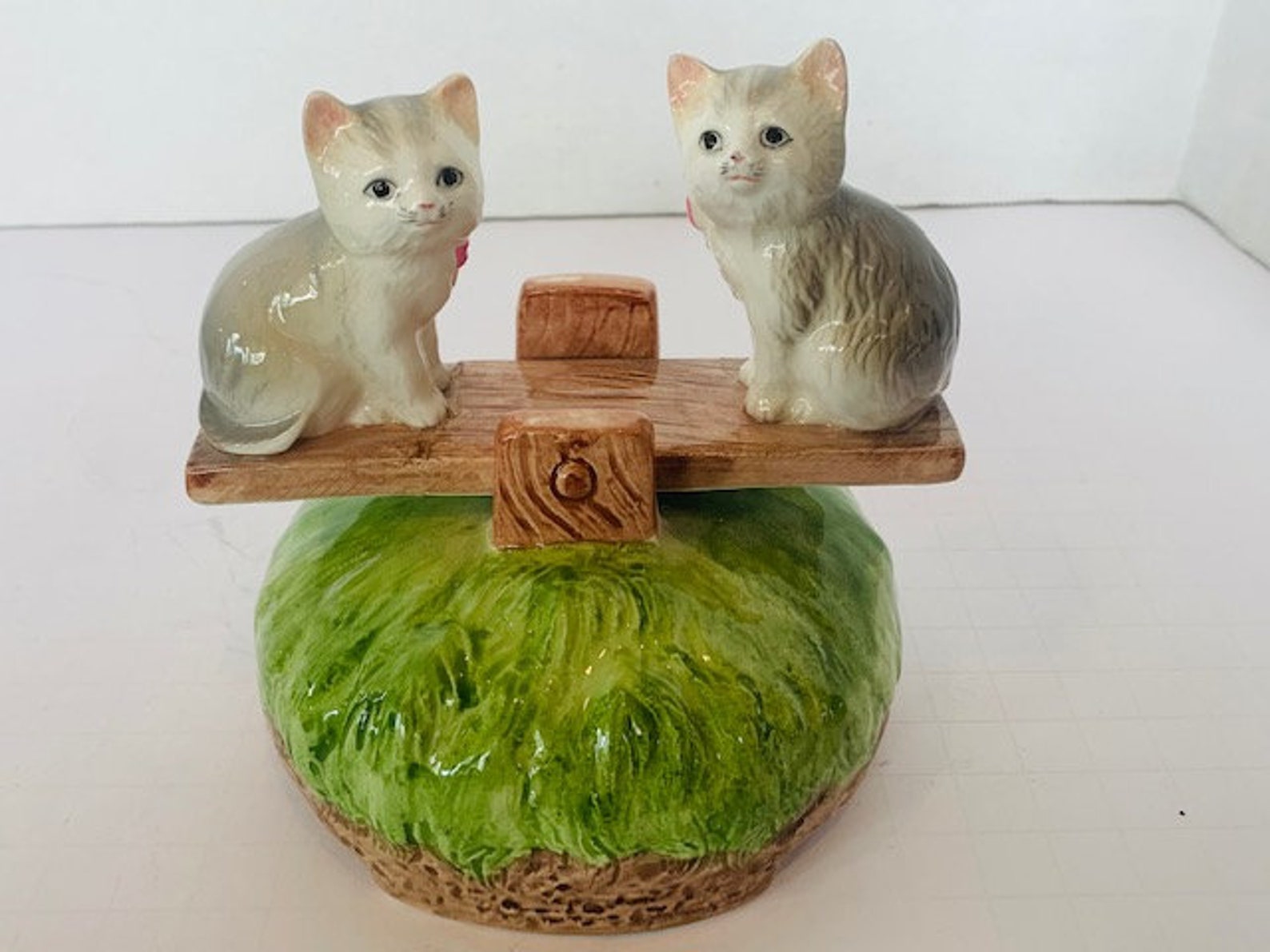 Otagiri Music Box Cat Kitten figurine Japan moving musical Etsy