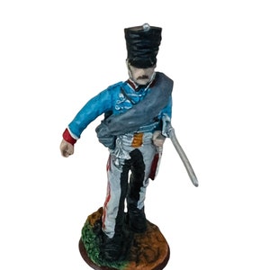 Franklin Mint Waterloo Regiment vtg toy soldier 1979 Cavalry Hussar sword saber