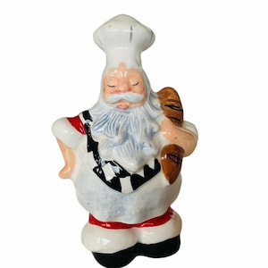Santa WCL salt pepper shaker figurine Christmas holiday decor gift chef cook kitchen