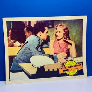 LOBBY CARD POSTER vintage 1961 movie theater theatre memorabilia 14X11 wall art paper ephemera mcm The Strange One Ben Gazzara AC1