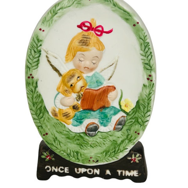 Precious Moments ORIGINAL JASCO Figurine 1978 Porcelain Cameo Once Upon Time dog fairy tales