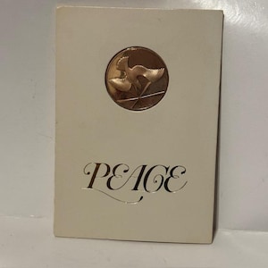 Franklin Mint gouden munt kerstkaart vakantie Vtg jaren 1970 medaille Romeinen vredesduif