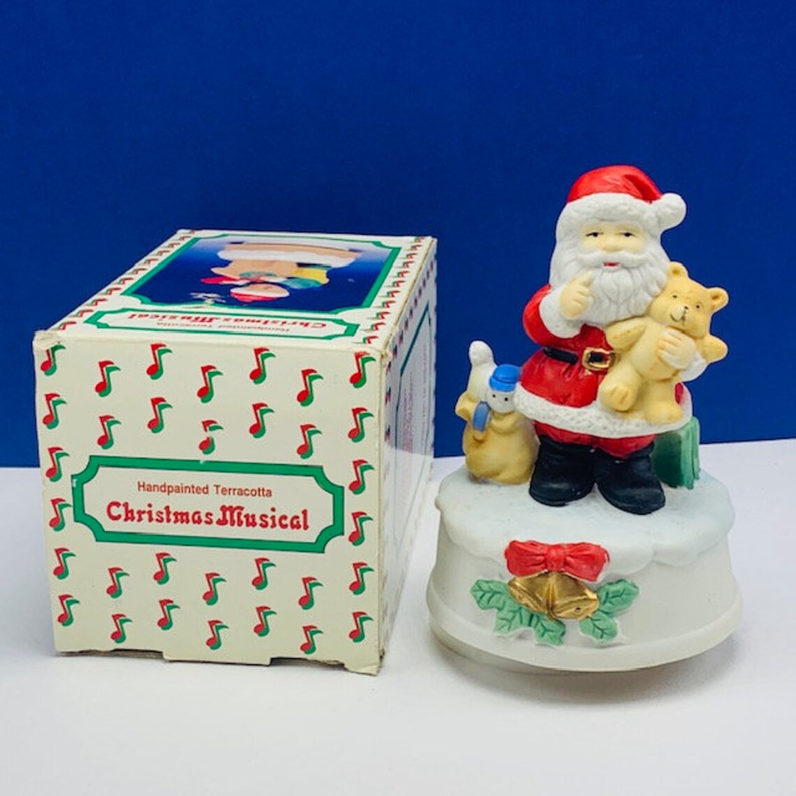 CHRISTMAS MUSIC BOX Figurine Holiday Decor Statue Vintage Vtg Etsy