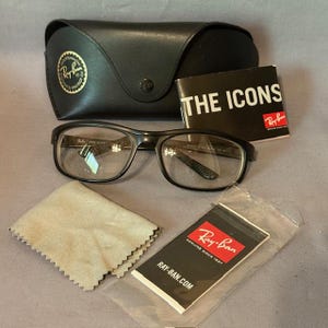 Vintage Ray Ban Eyeglasses Sunglasses Clear Italy Italian Case Luxottica Icons