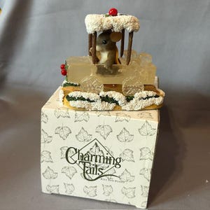 Vintage Charming Tails Figurine Mouse Fitz Floyd Christmas Only Ice You Train
