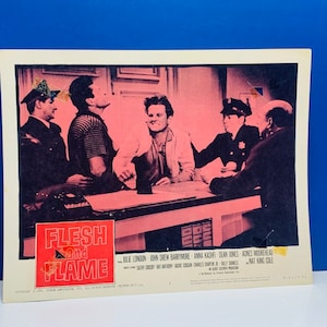 LOBBY CARD POSTER vintage 1961 Kino Theater Erinnerungsstücke 14X11 wall art paper ephemera mcm Flesh and Flame Julie London 4 AC1