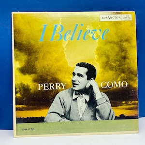 VINYL RECORD VINTAGE 33 rpm music album lp vtg cover sleeve mcm 12 inch 12" Perry Como I believe