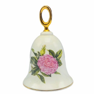 DANBURY MINT BELL American rose collection vintage fine English bone china porcelain figurine flower floral vtg mcm Reine Des Violettes