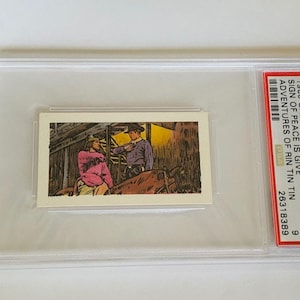 Aventura Rin Tin Tin Trading Card 1960 Cadete Sweets Inglaterra Buckinghamshire estate slough Civil War Graded PSA 9 Sign of Peace #29 Apache