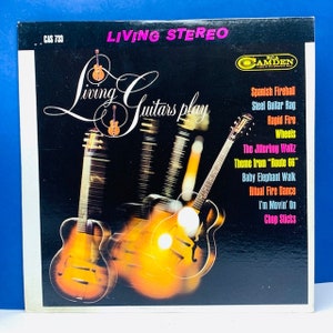 VINYL RECORD VINTAGE 33 rpm music album lp vtg with cover sleeve mcm 12 inch 12&quot; Living guitars play waltz jitterbug chop sticks