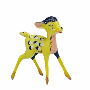LOUIS MARX DISNEYKINS 1960s vintage walt disney tinykins miniature plastic figure toy collectible Bambi rare gold version