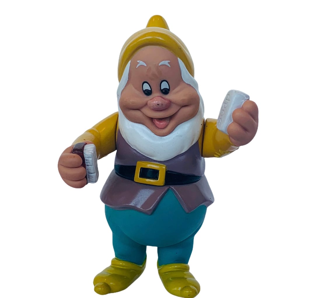 SEVEN 7 DWARFS FIGURINE Snow White Vintage Walt Disney Vtg Rubber