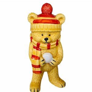 DANBURY MINT FIGURINE Teddy Bear Collection retired limited edition sculpture anthropomorphic cub decor gift fine bone china snowball scarf