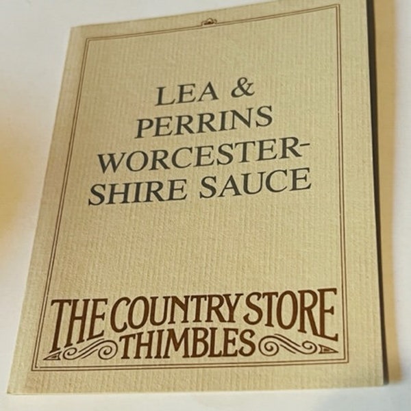 Franklin Mint Thimble Country Store COA id CARD ONLY ad sign Lea Perrins Sauce worcestershire