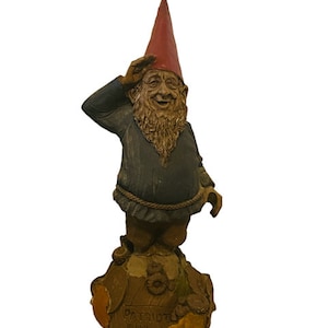 Tom Clark Figur Wichtel Elfe SIGNIERT Skulptur Cairn vtg Patriot Gruß Zwerg hut