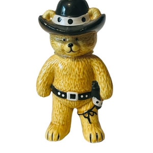 Danbury Mint Teddy Bear Collection figurine anthropomorphic porcelain Cowboy hat
