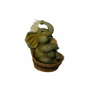 Hamilton Elephant figurine sculpture Anthropomorphic baby dumbo decor gift clean