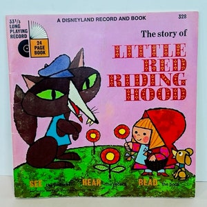 Disneyland Record BOOK ONLY 1960s Walt Disney original sleeve case ephemera song story 1968 Little Red Riding Hood Big Bad Wolf