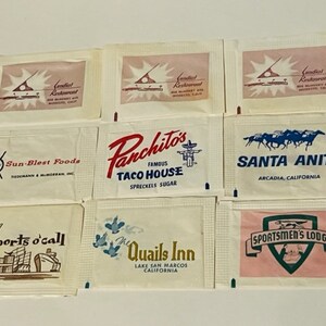 Sugar Packet Ephemera Advertising Ad 1960 California Hotel LOT 9 Panchitos SF5