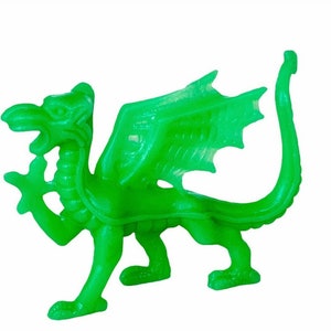 Arco Dragon Monster toy figure RARE miniature 1982 plastic castle Green winged