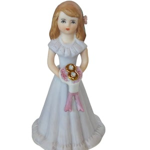 Enesco Growing Up Girl porcelain birthday gift 8 years old eight figurine violet