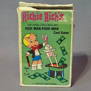 Conjunto de cartas de baralho vintage Richie Rich Casino, jogo de truques de mágica Poor Man Harvey