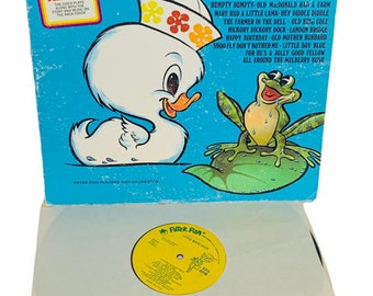 VINYL RECORD VINTAGE 33 rpm music album lp vtg mcm 12 inch 12" case cover 1960s Walt Disney Disneyland kids children songs Little White Duck